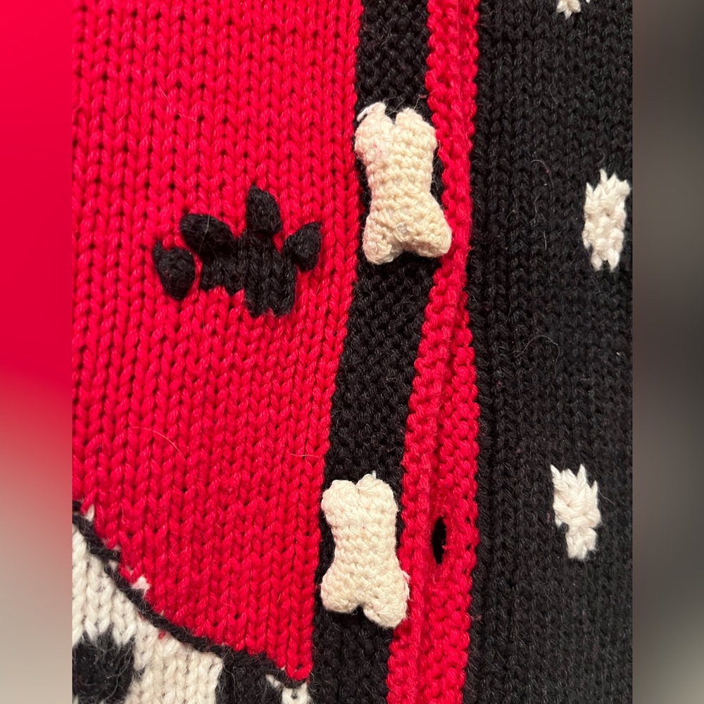 Vintage Red and Black Dalmatian Women's cardigan Sweater. Absolutely adorable! - Picture 8 of 13